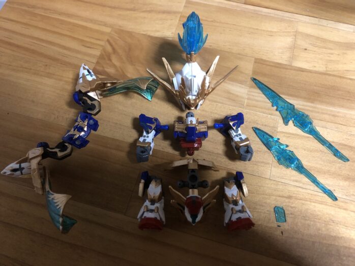 趙雲ダブルオーガンダム塗装各パーツ完成