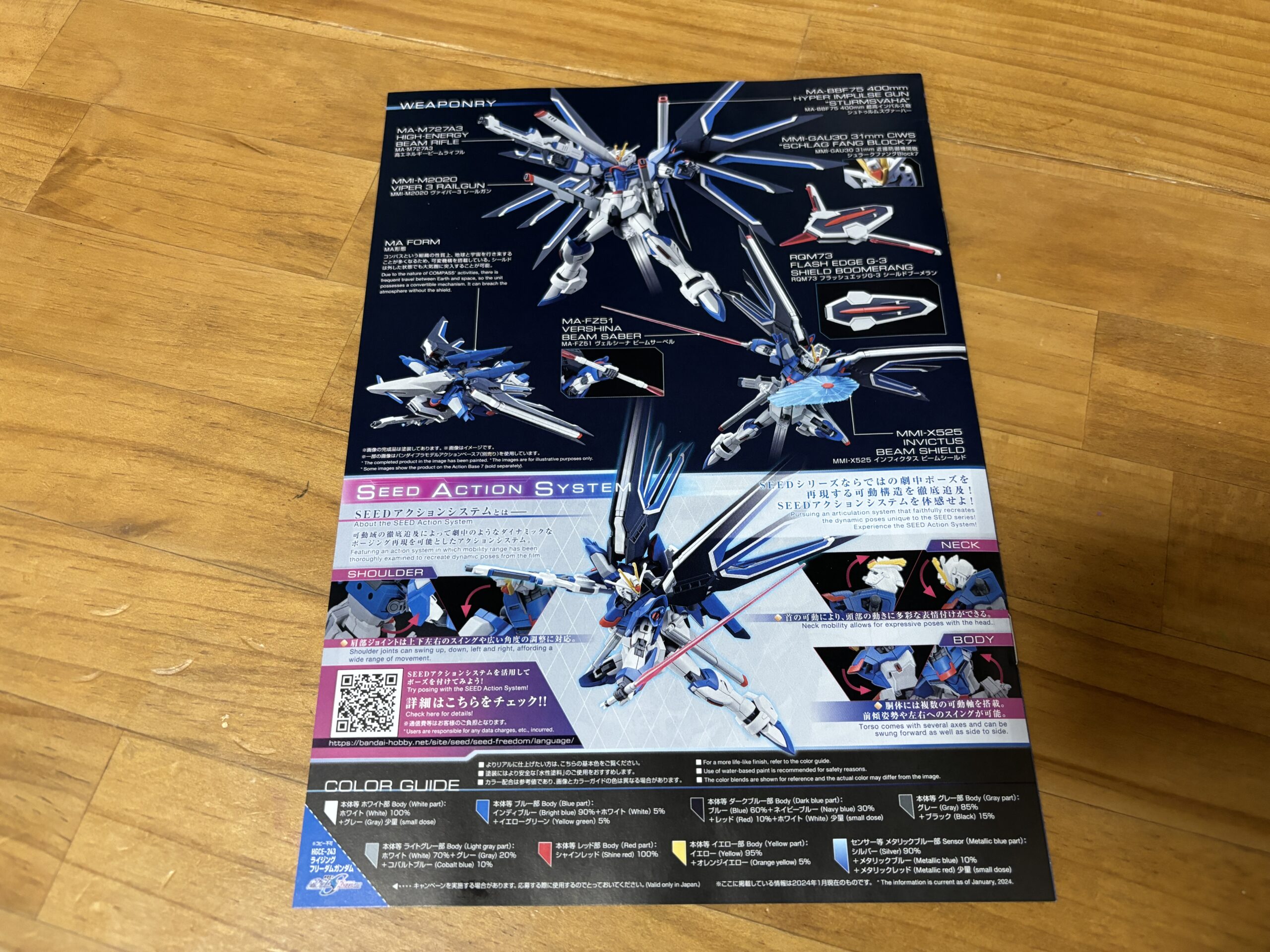 HGライジングフリーダム説明書裏