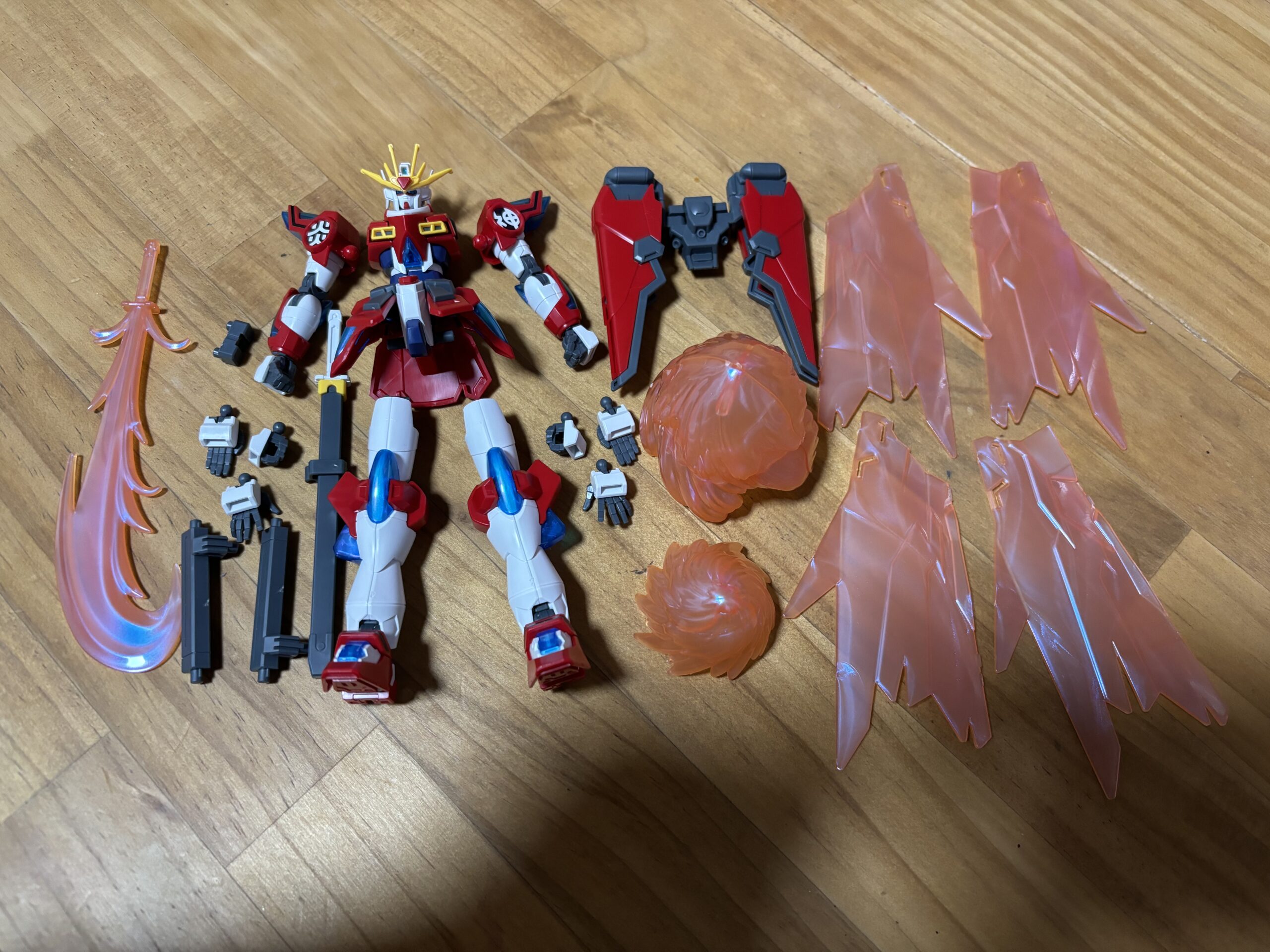 HG1:144神バーニングガンダム各パーツ完成