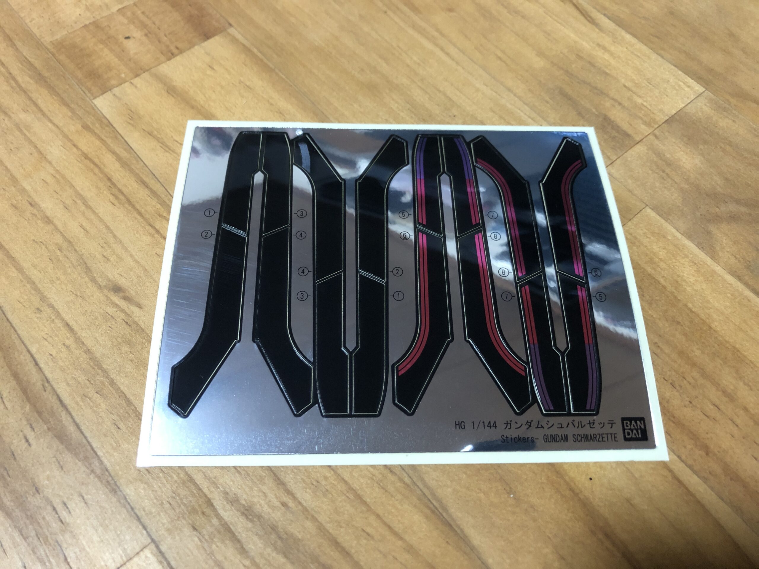 HGガンダムシュバルゼッテプラスチックシール